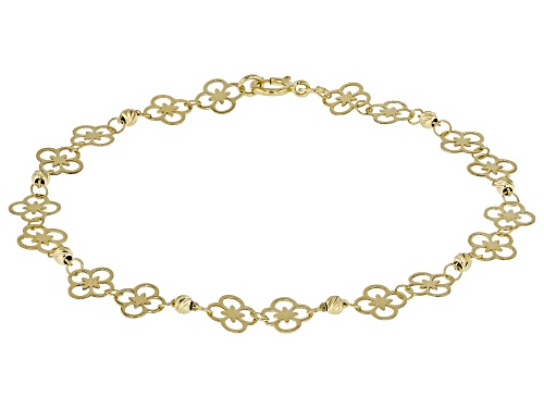Splendido Oro™ 14k Yellow 7mm Gold Clover Bracelet - Size 7.5