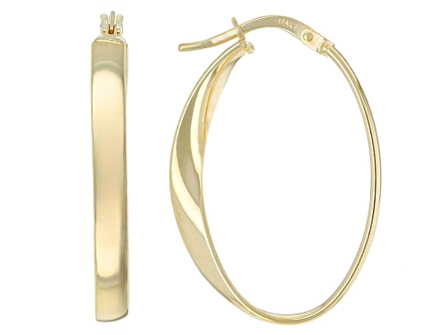 Splendido Italian Jewelry™ Oro Divino 14k Gold with Sterling Silver Core 1" Oval Hoop Earrings