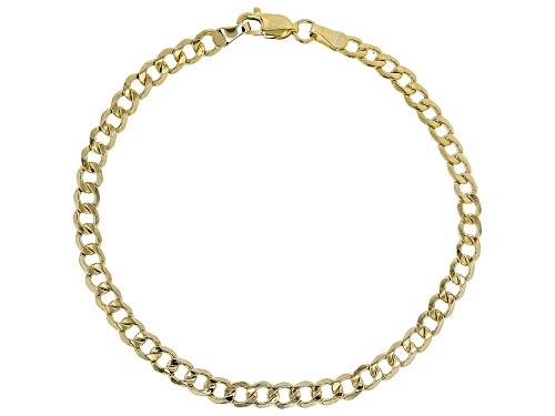 Photo of Splendido Oro™ Divino 14k Yellow Gold With a Sterling Silver Core Designer Curb 7 1/2 inch Bracelet - Size 7.5