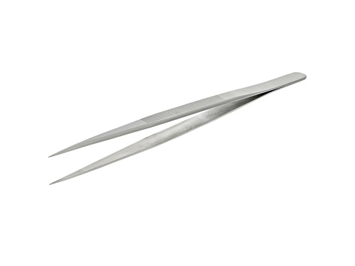 Fine Tip Stainless Steel Gemstone Tweezers 6.5 inches Long