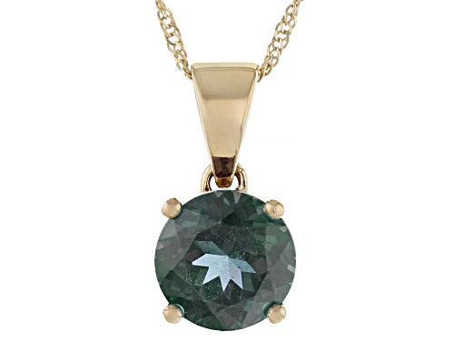 2.54ct Lab Created Alexandrite 14k Yellow Gold Pendant With Chain