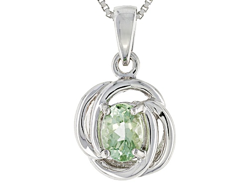 .68ct Oval Brazilian Amblygonite Solitaire Sterling Silver Pendant With Chain