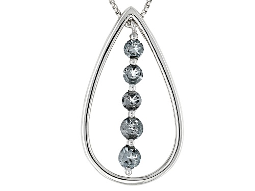 .98ctw Round Platinum color Spinel Sterling Silver 5-Stone Pendant With Chain
