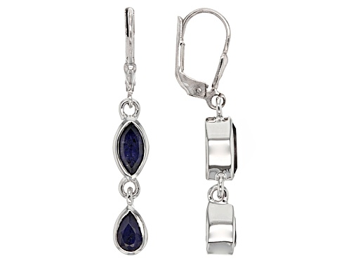 Photo of 1.82ctw Marquise And Pear Shape Iolite Sterling Silver Dangle Earrings