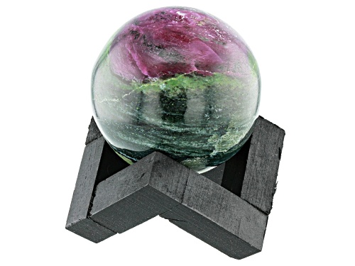 Ruby Zoisite Decorative Sphere Appx 50mm with Stand
