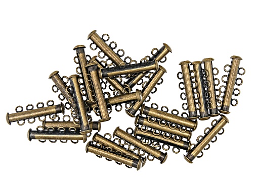 4-Strand Magnetic Clasp Set of Appx 24 Pieces in Antiqued Gold Tone Appx 26mm
