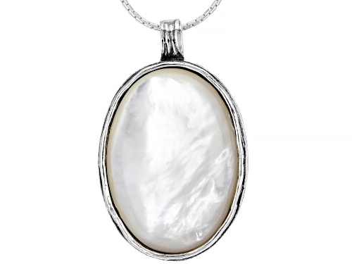Photo of White South Sea Mother-of-Pearl Sterling Silver 18 Inch Necklace - Size 18