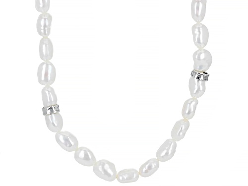 Photo of 7-8mm White Cultured Freshwater Pearl Sterling Silver 32 Inch Endless Strand Necklace - Size 32
