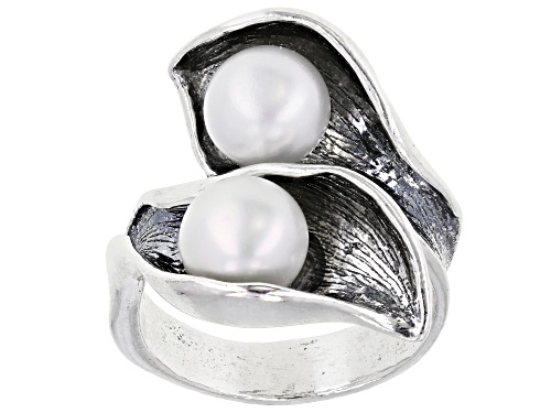 Photo of 8mm White Cultured Freshwater Pearl Sterling Silver Ring - Size 12