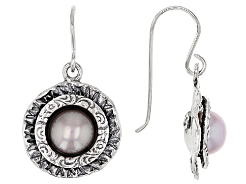Photo of 8mm Pink Cultured Freshwater Pearl Sterling Silver Earrings