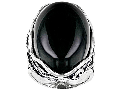 Photo of Black Onyx Sterling Silver Ring - Size 6