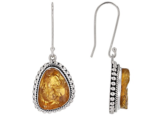 Photo of Artisan Collection of India™ Rough Citrine Sterling Silver Dangle Earrings