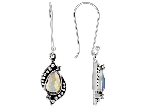 Photo of Artisan Collection of India™ 0.83ctw Ethiopian Opal & 0.02ctw White Topaz Sterling Silver Earrings