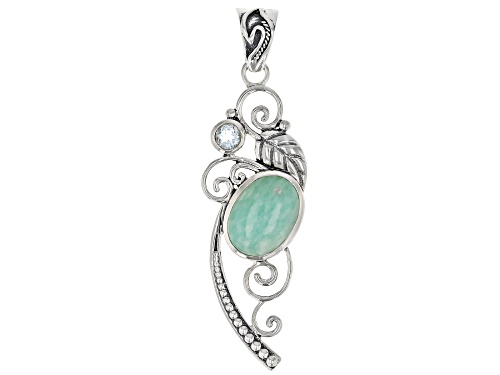 Photo of Artisan Collection of India™ Amazonite With 0.50ct Blue Topaz Sterling Silver Pendant