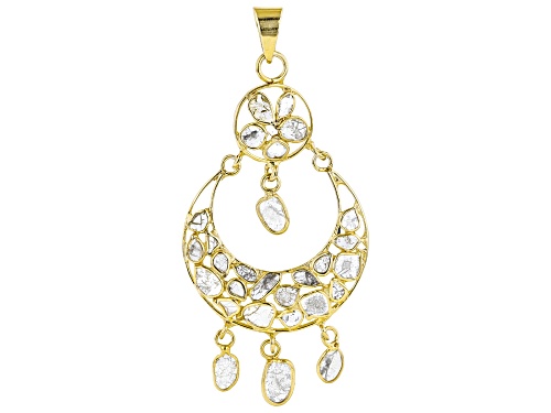 Photo of Artisan Collection of India™ Polki Diamond 18K Yellow Gold Over Sterling Silver Pendant