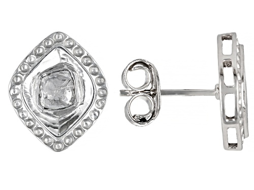 Artisan Collection of India™ Polki Diamond Foil-Backed Sterling Silver Stud Earrings