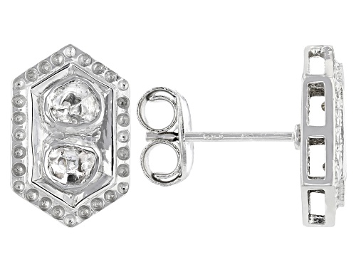 Photo of Artisan Collection of India™ Foil-Backed Polki Diamond Sterling Silver Stud Earrings