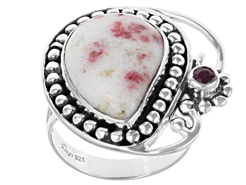 Artisan Collection Of India™ Free-Form Rosalinda And 0.14ct Round Ruby Sterling Silver Ring - Size 9