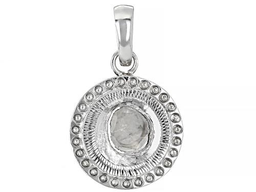 Artisan Collection of India™ Free-form Foiled-Back Polki Diamond Sterling Silver Pendant