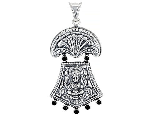 Artisan Collection of India™ 0.19ctw Black Spinel Sterling Silver Goddess Pendant