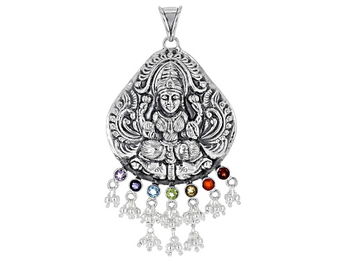 Artisan Collection Of India™ 1.89ctw Multi Stone Silver Pendant