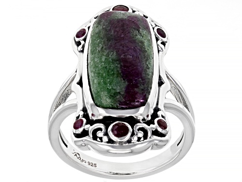 Photo of Artisan Collection Of India™ 9x18mm Ruby Zoisite and Ruby Sterling Silver Ring - Size 9