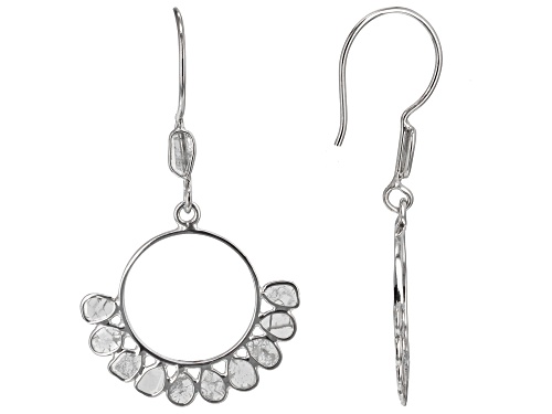 Photo of Artisan Collection Of India™ Freeform Polki Diamond Sterling Silver Dangle Earrings