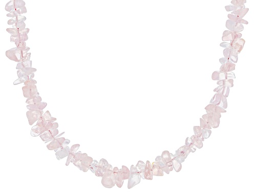 Photo of Artisan Collection of India™ Free-form Rose Quartz Chips Sterling Silver Necklace - Size 18