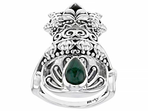 Artisan Collection of India™ 5x8mm Pear Malachite Sterling Silver Ring - Size 7