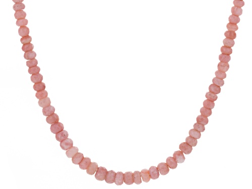 Artisan Gem Collection Of India, Rondelle Bead Peruvian Pink Opal Sterling Silver Necklace - Size 18