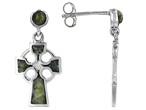 Photo of Artisan Collection Of Ireland™ Connemara Marble Sterling Silver Celtic Cross Earrings