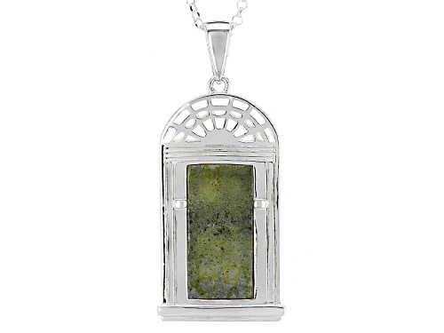 Photo of Artisan Collection Of Ireland™ Inlaid Connemara Marble Silver Georgian Door Pendant With Chain