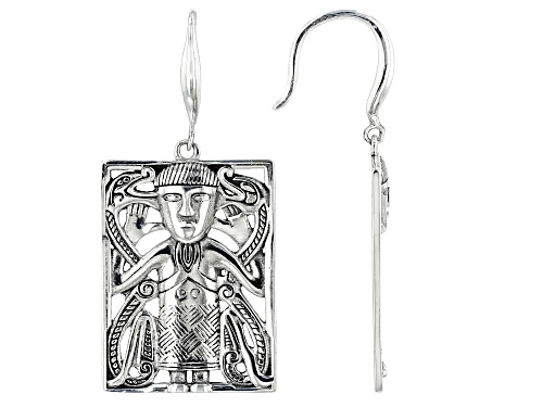 Artisan Collection of Ireland™ Rectangular Sterling Silver Viking Man Dangle Earrings