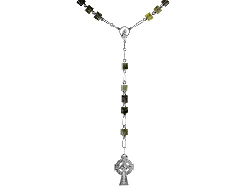 Photo of Artisan Collection of Ireland™ Square Connemara Marble Silver-Tone Over Brass Rosary
