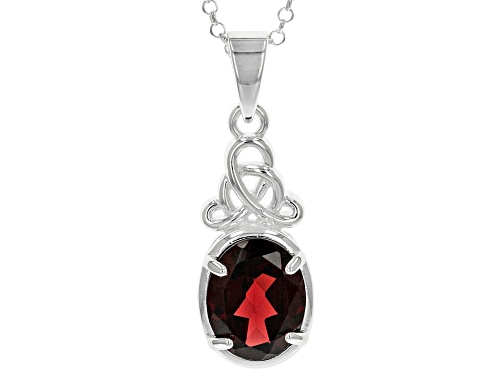 Photo of Artisan Collection of Ireland™ 2.50ct Garnet Sterling Silver Celtic Pendant  With 24" Chain