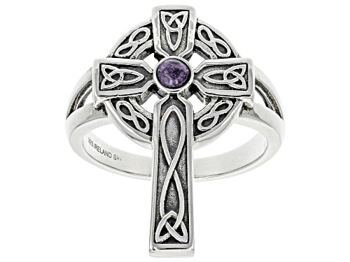 Photo of Artisan Collection Of Ireland™ Charoite Sterling Silver Celtic Cross Ring - Size 7