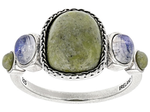 Photo of Artisan Collection of Ireland™ Connemara Marble & Rainbow Moonstone Silver Ring - Size 10
