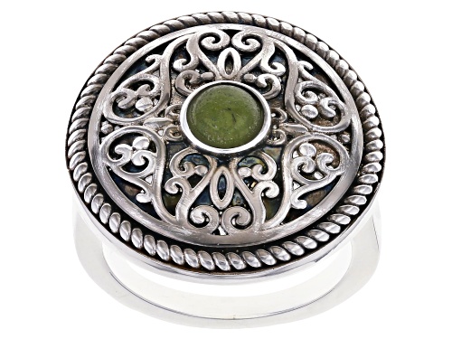 Photo of Artisan Collection Of Ireland™ Green Connemara Marble Silver Tone Viking Ring - Size 7