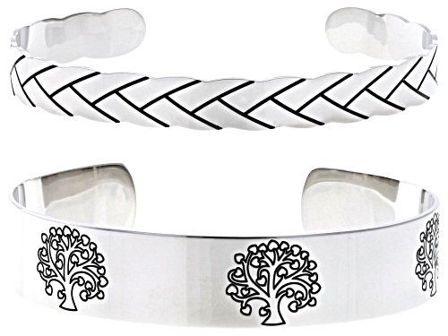 Photo of Artisan Collection of Ireland™ Set of Two Stainless Steel Cuff Bracelets - Size 7