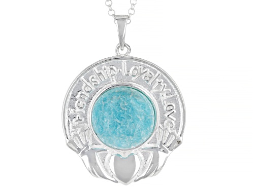 Photo of Artisan Collection of Ireland™ Amazonite Sterling Silver Claddagh Pendant With Chain