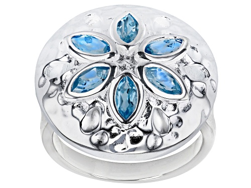 Artisan Collection of Ireland™ .29ctw Swiss Blue Topaz Silver Tone Flower Ring - Size 9
