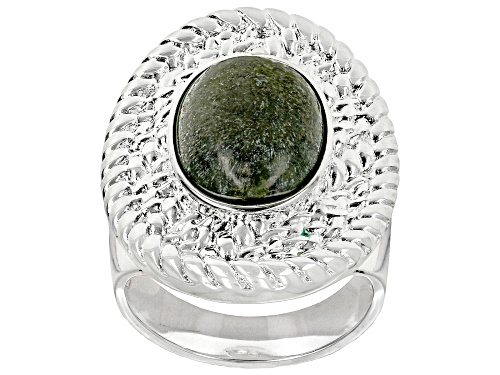 Artisan Collection of Ireland™ Connemara Marble Silver Tone Ring - Size 9