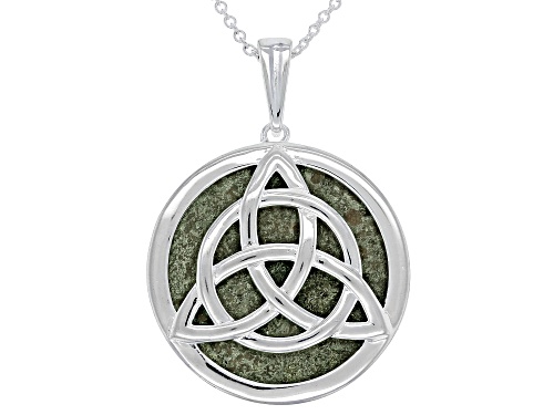 Photo of Artisan Collection of Ireland™ Connemara Marble Silver Tone Reversible Trinity Knot Pendant W Chain