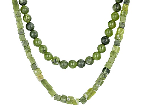 Artisan Collection of Ireland™ Multi-Shaped Connemara Marble Silver Tone Set of Two Necklaces - Size 18