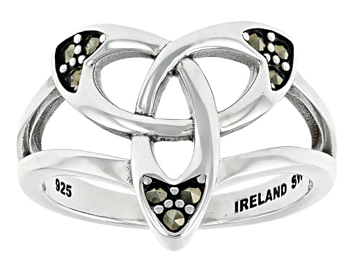 Artisan Collection of Ireland™ 2mm Marcasite Sterling Silver Trinity Knot Ring - Size 7