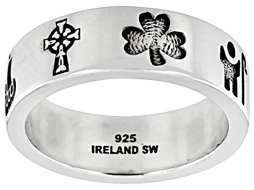 Artisan Collection of Ireland™ Sterling Silver Irish Symbol Band Ring - Size 7