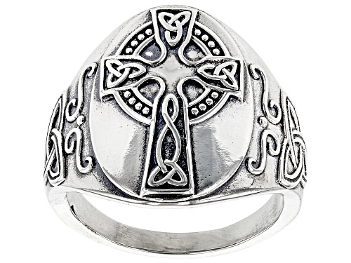 Artisan Collection of Ireland™ Celtic Cross Sterling Silver Mens Ring - Size 13
