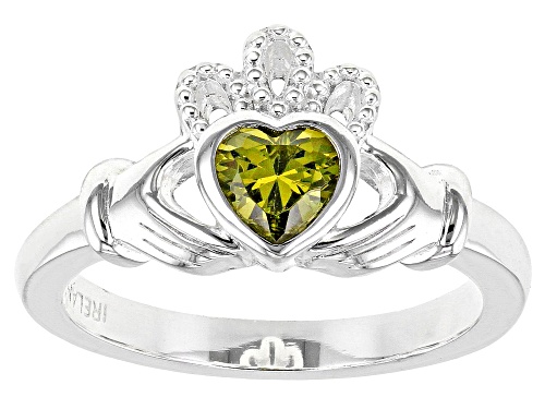 Artisan Collection of Ireland™  .78ct Peridot Simulant Silver "August" Birthstone Claddagh Ring - Size 7