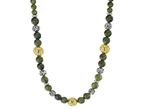 Photo of Artisan Collection of Ireland™ 6-8mm Connemara Marble Silver & Gold Tone Necklace - Size 18