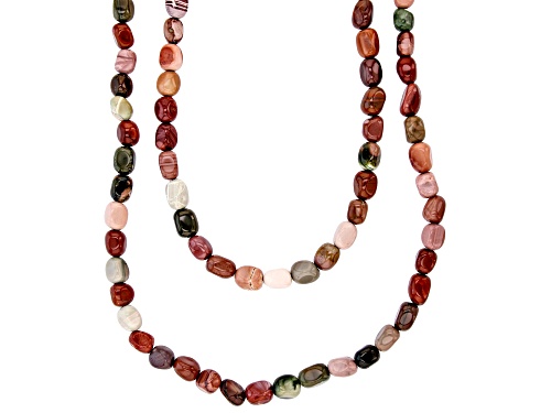 Artisan Collection of Ireland™ Multi-Color Agate Silver Tone Set of 2 Beaded Necklaces